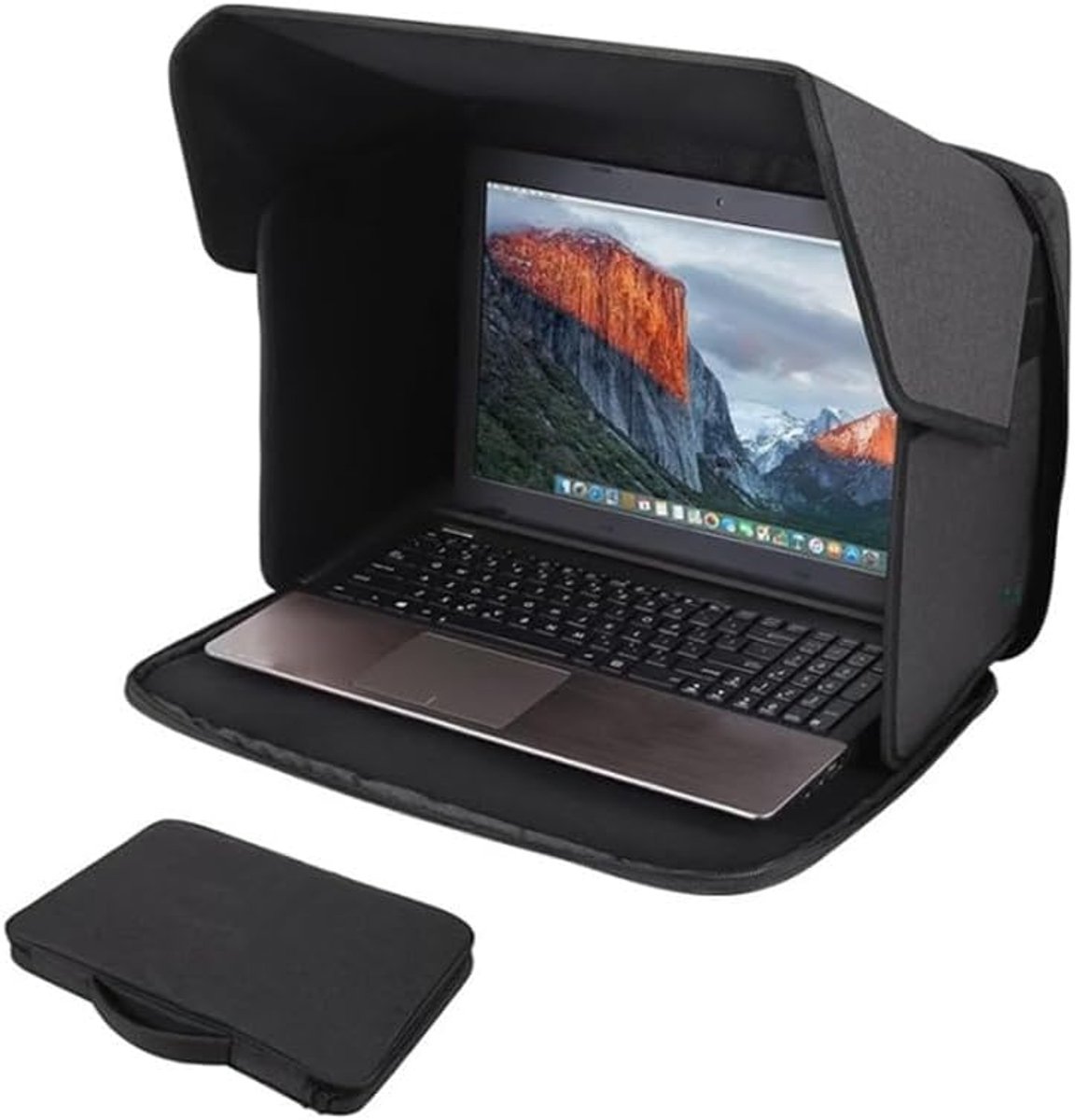 Daity Laptop-zonnekap & privacyscherm – Draagbare schermbeschermer – Zonnekap voor buitenwerk – Opvouwbare privacykap voor laptops – Ideaal voor gebruik in de auto en buiten – 12–14 inch