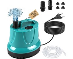 Krachtige 60W Onderwaterpomp voor Aquariums en Vijvers, 3000 L/h, Vuilwaterpomp met Platte Suction, Ideaal voor Watercirculatie en Luchtverversing
