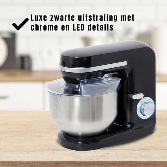 RUX® Mixer met mengkom - Mixer - Mixer met mengkom keukenmachine - Zwart - ‎37cm x 24cm x 32cm van Merkloos — afbeelding 5
