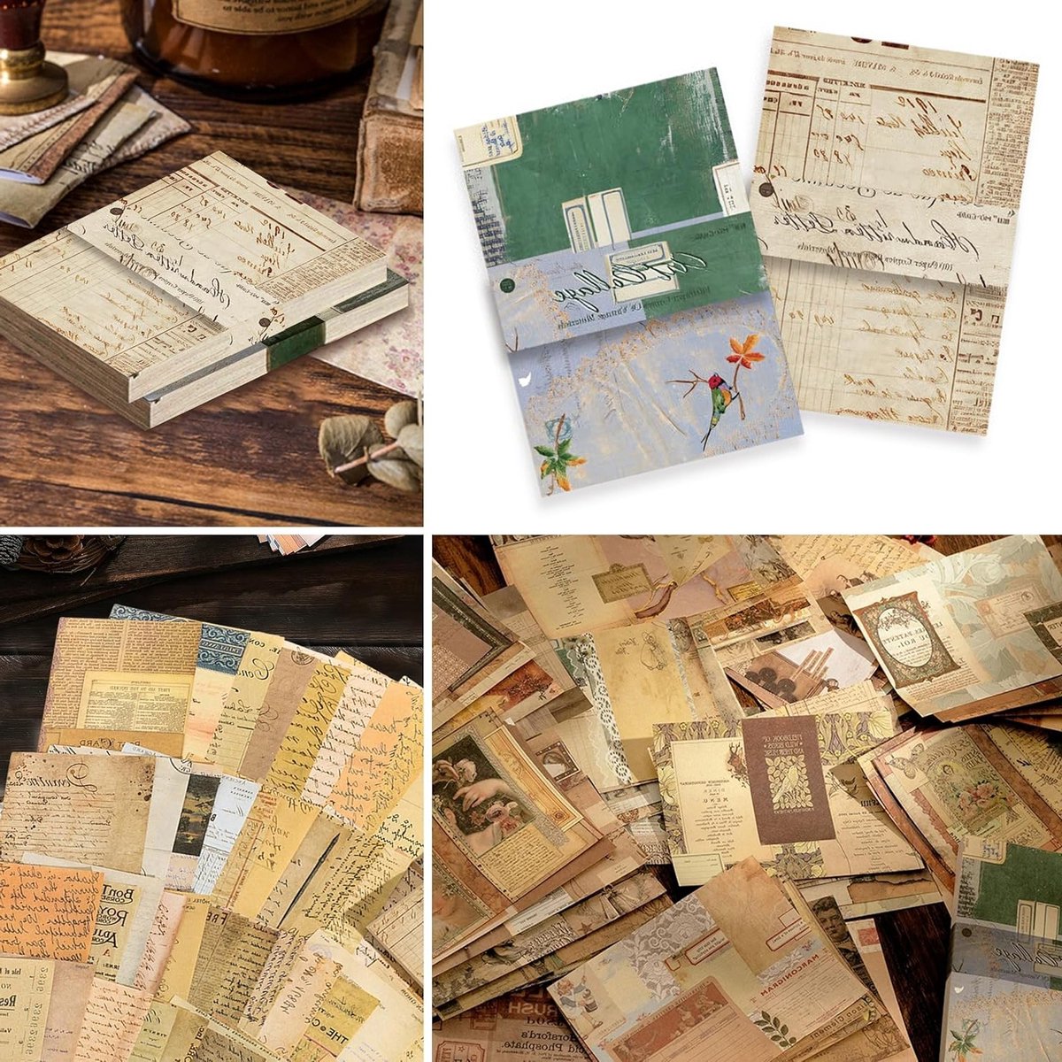 Scrapbookpapier voor Creatieve Projecten - 200 Vellen in 2 Stijlen, Perfect voor DIY Fotoalbums en Notitieboeken
