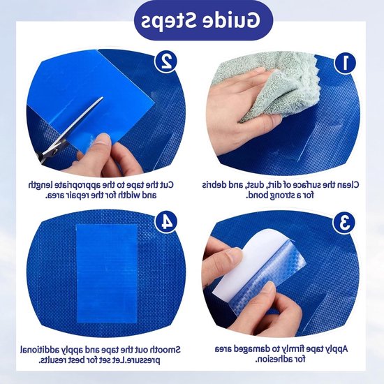 Dekzeil Reparatie Tape - Waterdicht Zeil Tape - Buiten Repareren - Sterke Hechting - 5 Meter Lang - Blauw — afbeelding 3