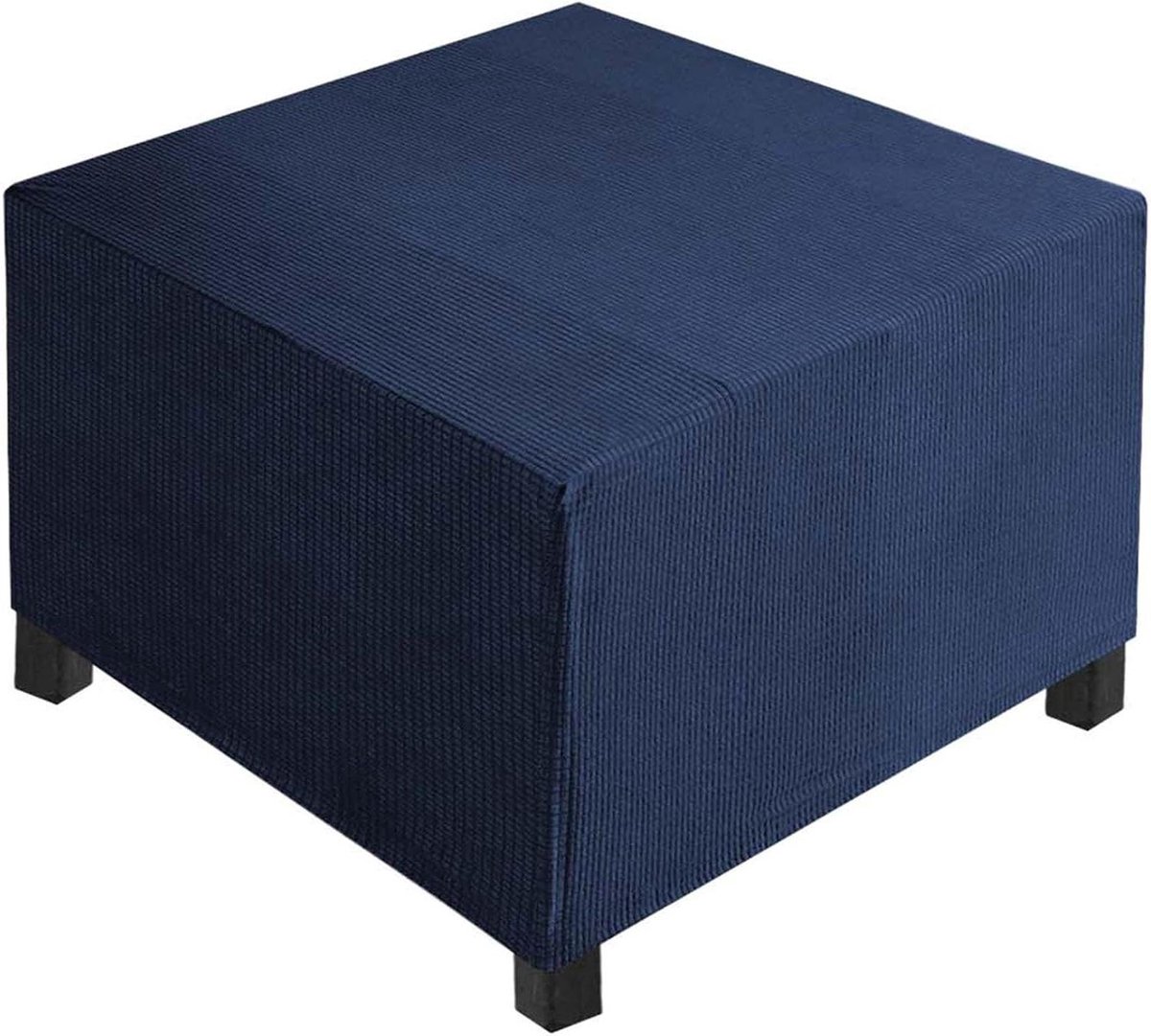 Voetenbank Cover - Poefhoes Ottomaan - Meubels Beschermen - Super Zachte Stof - 55x55x40cm - Navy