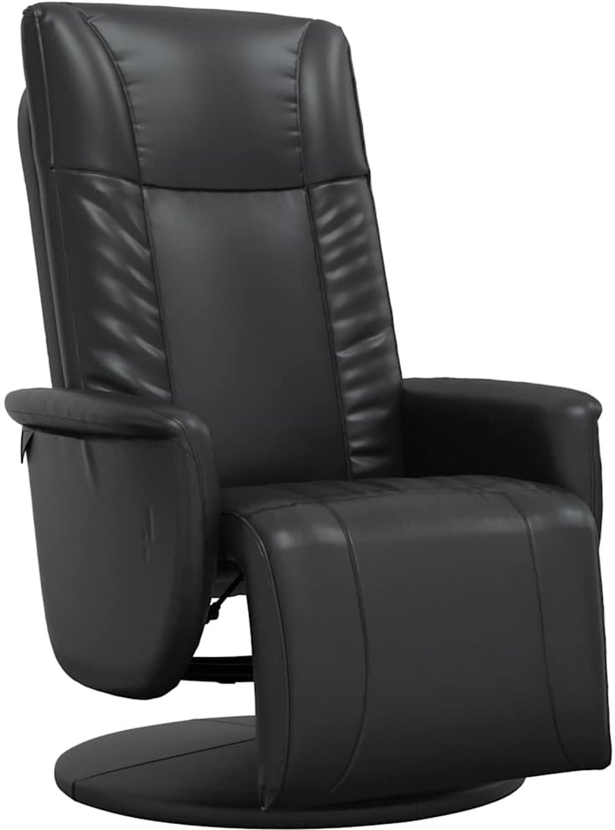 vidaXL Fauteuil - verstelbaar - met - voetensteun - kunstleer - zwart