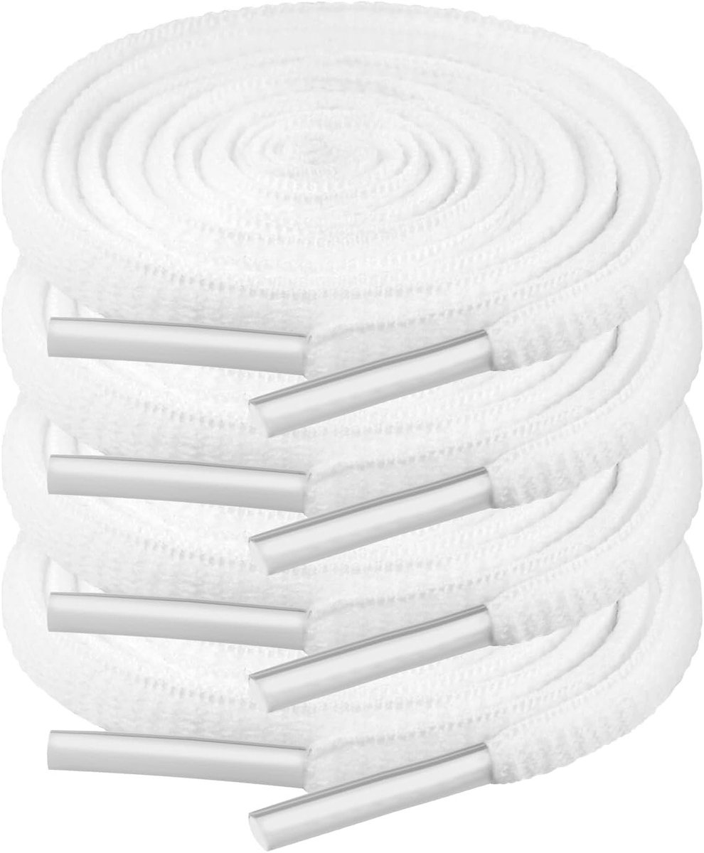 Premium witte veters 100 cm - Scheurvast, 6 mm breed - Vervangende schoenveters voor sneakers en sportschoenen