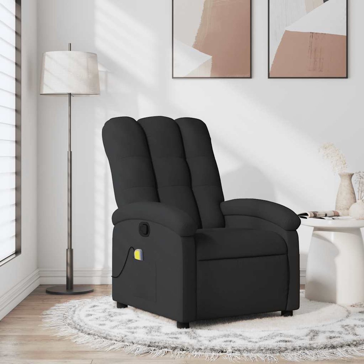 vidaXL Massagestoel - met - zwarte - stof