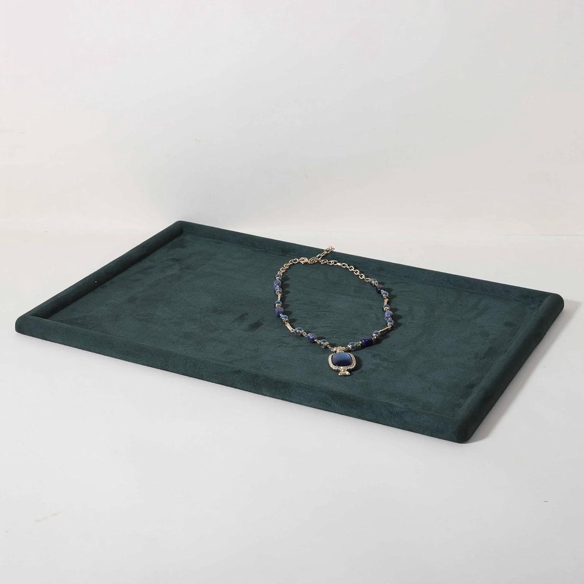 Juwelentray - Sieraden organizer - Sieraden presenteren - Handgemaakt vakmanschap - 45 x 30 cm - Groen