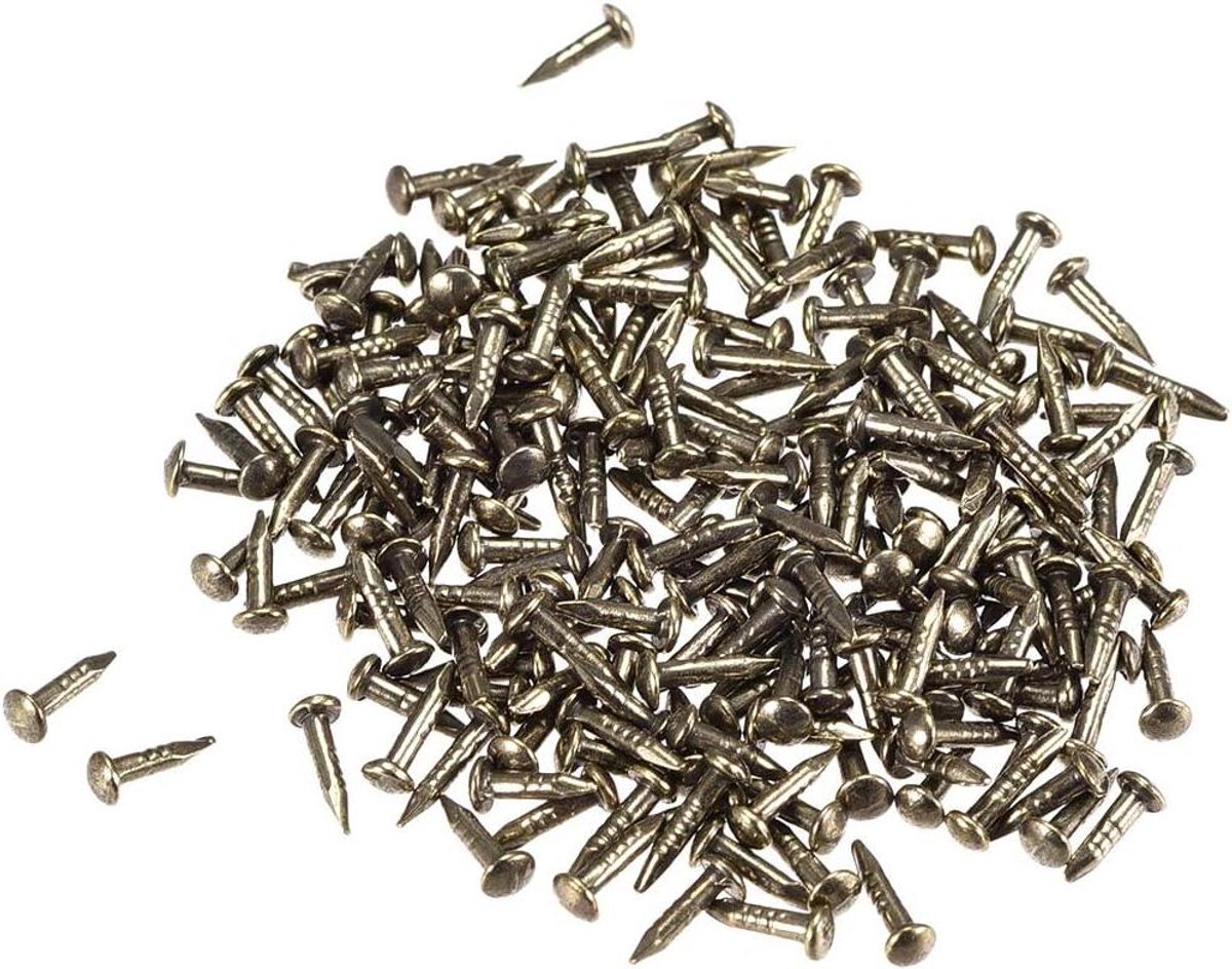 Kleine Hardware Nagels - Decoratie Spijkers - Houten Kisten Fixeren - Koolstofstaal Materiaal - 1 x 6 mm - Bronskleurig