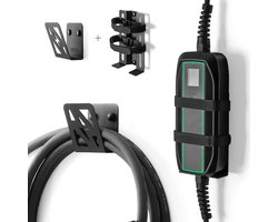 Oplaadstation Auto - EV Houder - Elektrisch Laden - Volledig Staal - 17 x 10 cm - Zwart
