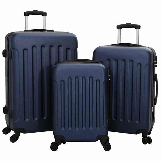 vidaXL Koffer met slot 3 st Donkerblauw 50 × 31 × 78 cm ABS Kunststof