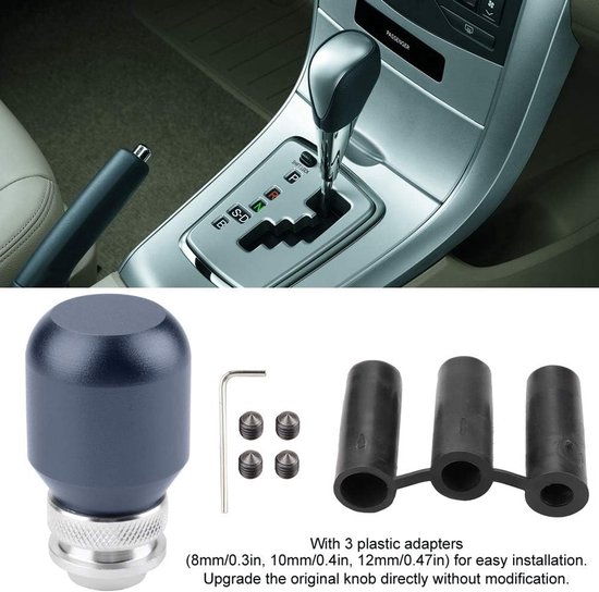 Schakelpook Knop - Pookknop Auto - Auto Interieur Tuning - Universele Pasvorm - 3 Adapters - Titanium — afbeelding 2