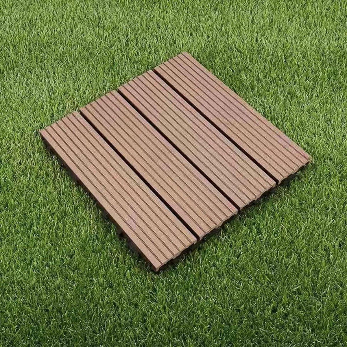 Vloertegels Hout-Kunststof - Composiet Terrastegels - Buiten Vloeren - Eenvoudig Kliksysteem - 10 Stuks - Bruin