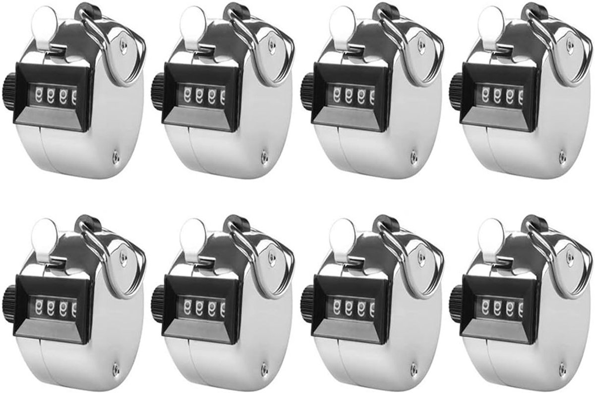 8 Stuks Handtelling Apparaten, Klikteller, Pedometer en Mechanische Tellers voor Sport, Fitness en Training