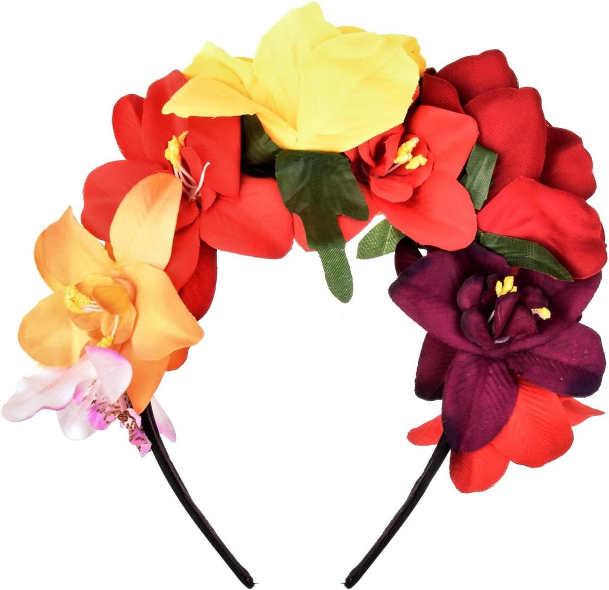 Bloemenkroon Hoofdband - Bloemenkrans - Feestelijke Accessoire - Handgemaakt Ontwerp - One Size - Multicolor