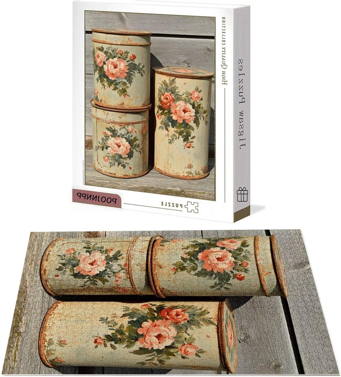 Bloemenpuzzel 5000 stukjes volwassenen, puzzel 5000 stukjes voor volwassenen en kinderen vanaf 14 jaar, hoogwaardige houten puzzelmok met prachtige verpakking, cadeau voor dames/heren B-7424