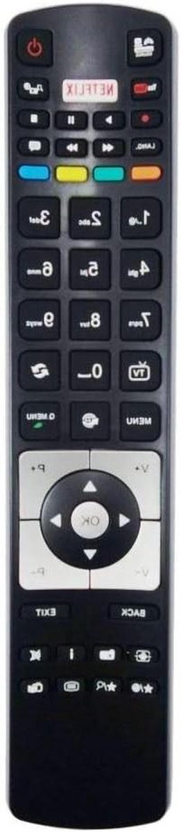TV Afstandsbediening - Afstandsbediening Televisie - TV Bediening - Geen Programmering Vereist - 10 Meter Bereik - Zwart