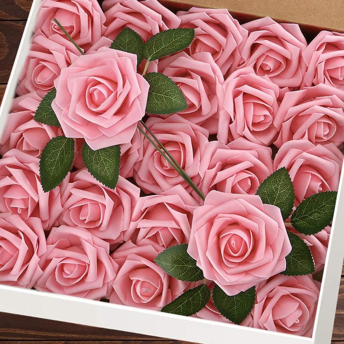 Kunstbloemen Rozen - Nep Rozen - Decoratie Huis - Flexibele Steel - 25 stuks - Roze