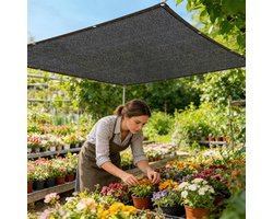 TOTOZAKUL Schaduwdoek - tuingaas, zwart - 35 x 50 cm, met doorvoertules, buitenzonwering voor pergola, terrasplanten, kas, kippenhok, schaduwsnelheid 70-90%, zonnebrandnetto patio, schaduwzeilen gazon