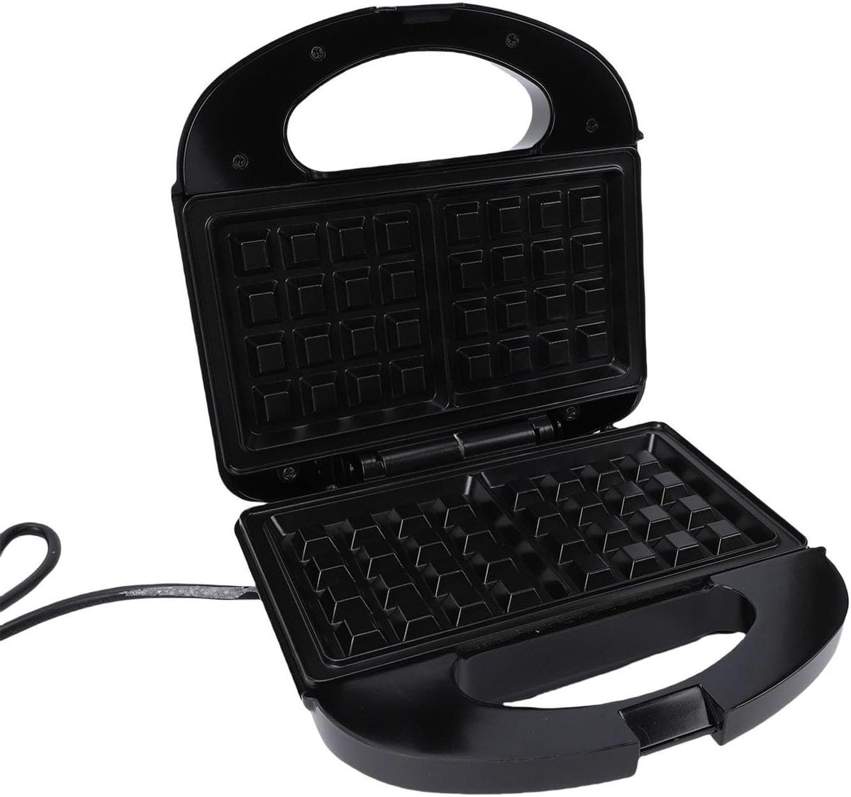 Wafelijzer - Wafelmaker - Ontbijt Maken - Dubbele Wafelplaten - 23cm - Zwart