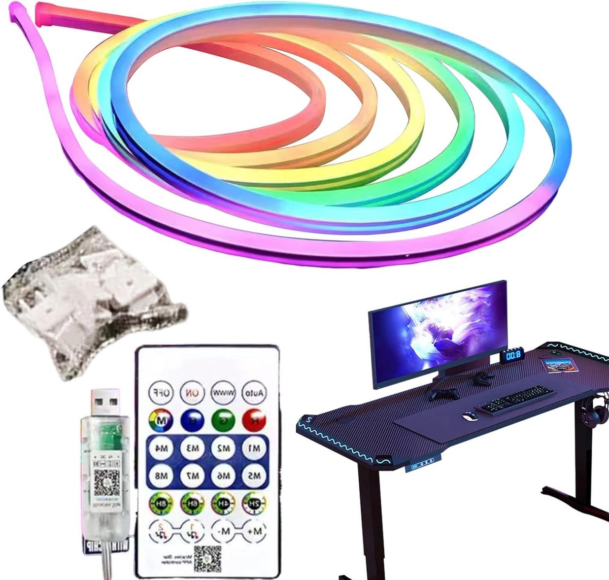 RGB LED Strips - Kleurveranderende Verlichting - Decoratie Thuis - App Besturing - 3 Meter - Multicolor