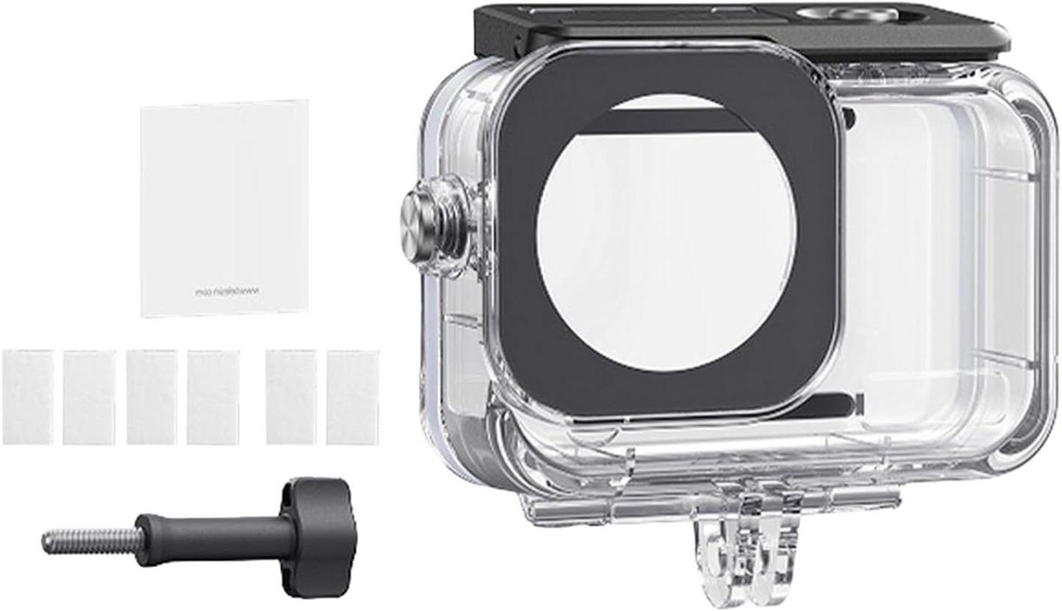 Generic Actiecamera Onderwaterbehuizing 60M Waterdichte Behuizing met Lensafdekking van Gehard Glas voor Levendige Kleuren voor Diepduiken, Schokbestendige Structuur