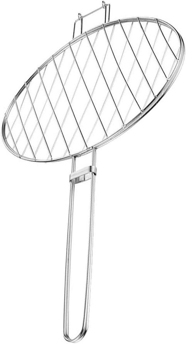 Grillmand Dubbel - Vismand BBQ - Buiten Koken - Verstelbaar Ontwerp - 57x36x1cm - Zilver