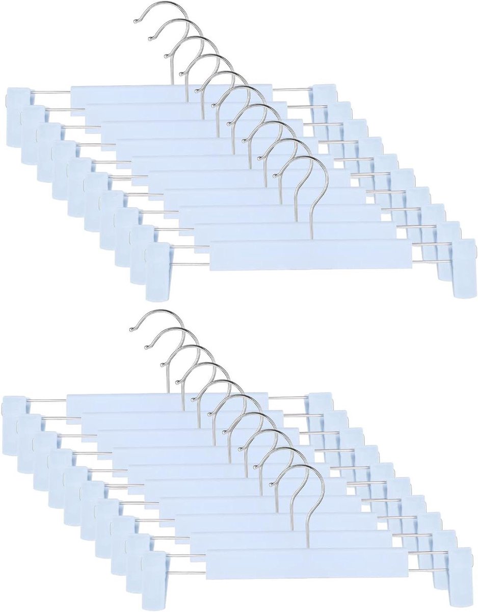 Broekhangers - Kledinghouders - Kast Ordenen - Verstelbare Clips - 20 Stuks - Blauw