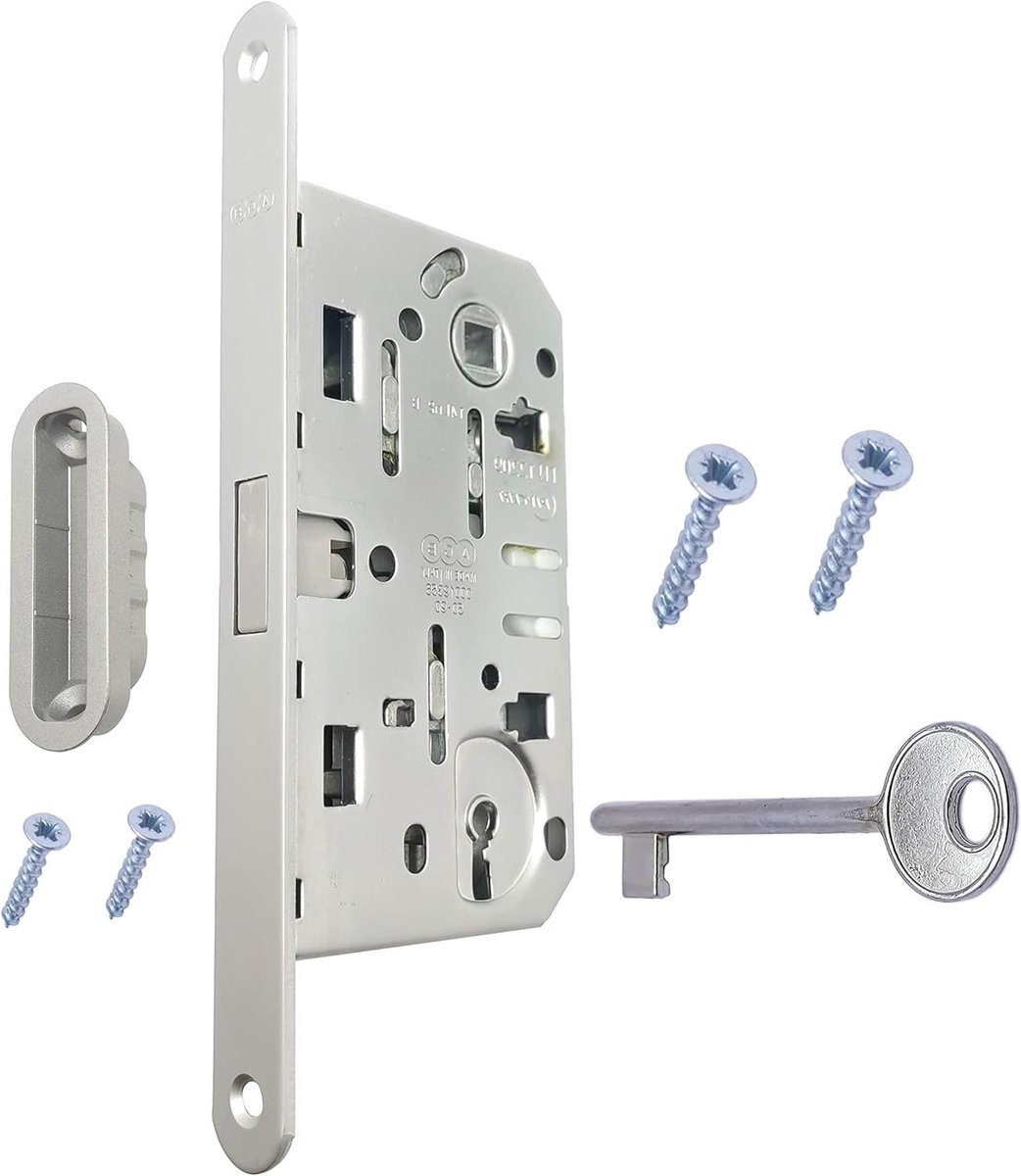 Magneetslot Insteekslot - Deurslot - Deuren Sluiten - Stille Magneetwerking - 18x196mm - Mat Verchroomd