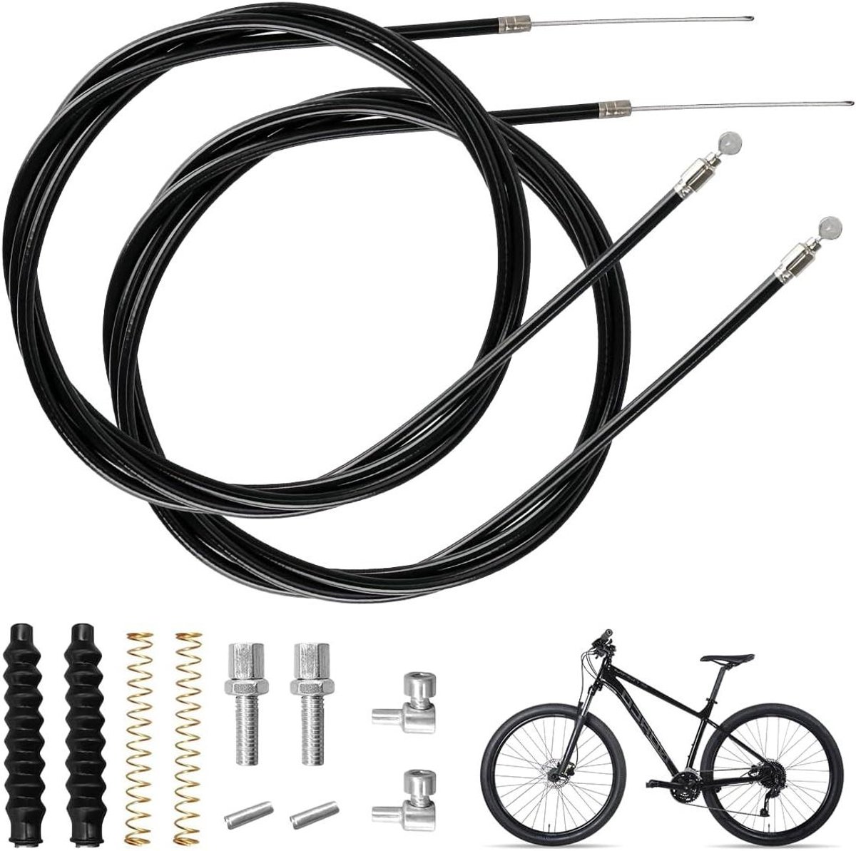 Fiets Remkabel Set - Remkabel Onderhoud - Fiets Reparatie - Duurzaam Staal - 114 cm Lengte - Zwart