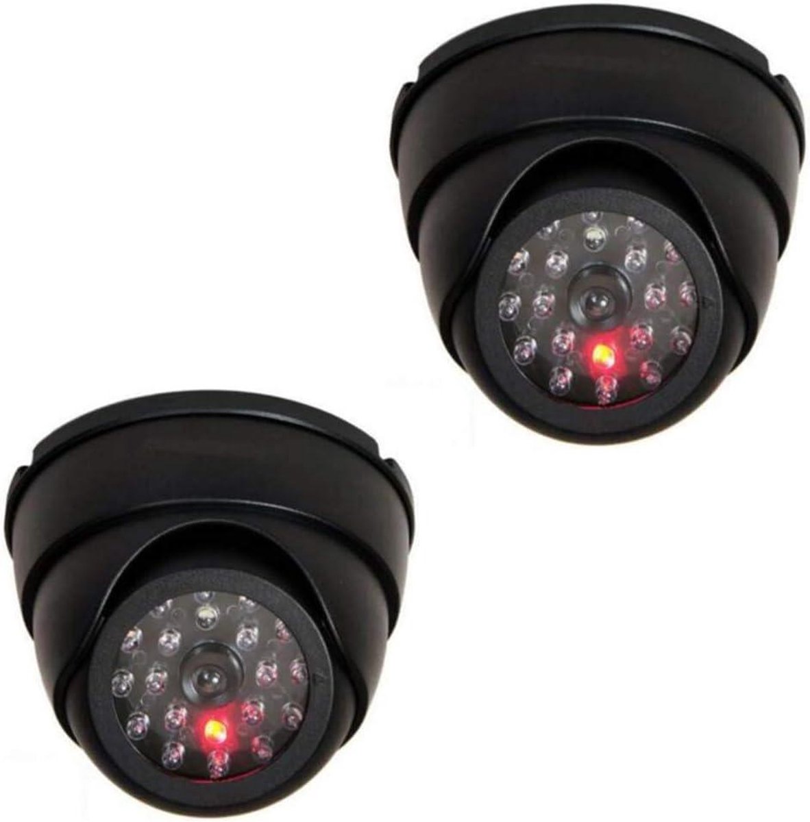 Koepelcamera Set - Nep Camera - Beveiliging Huis - Realistische LED - 2 Stuks - Zwart