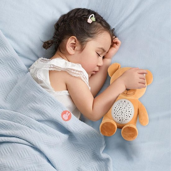 Knuffelprojector Zingende Knuffel - Comfortpop Geluid Speelgoed - Slaap Rustgevend - Ademhalingsbewegingen Witte Ruis - 25.5 cm - Blauw — afbeelding 2