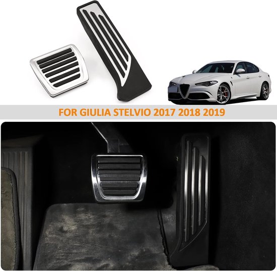 Brandstof Remblokken Pedalen - Auto Pedaal Covers - Auto Interieur Aanpassen - Aluminiumlegering en Rubber - 2 stuks - Zilver — afbeelding 4