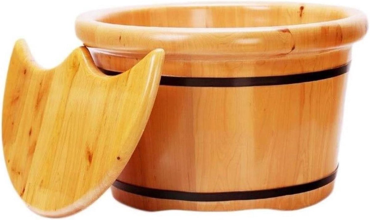 Voet Spa Houten Vat - Voetbad Emmer - Voeten Ontspannen - Goede Warmte Isolatie - 335*285*20cm - Houtkleur