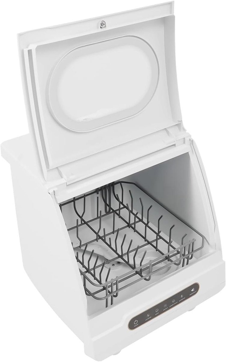 Tafelafwasmachine Mini vaatwasser Snel servies reinigen 5 spoelprogramma's 45 x 45 x 38 cm Wit