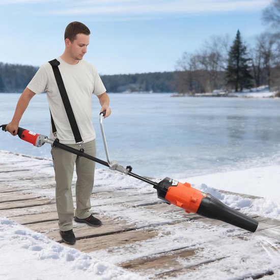 Veegmachine Blaasmachine - Elektrische bezem - Tuin reinigen - Dubbele functionaliteit - 55 cm werkbreedte - Zwart rood oranje van Merkloos	 — afbeelding 5