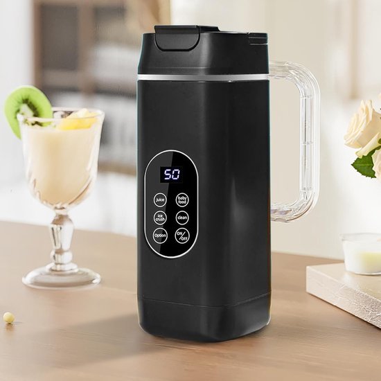 Draagbare Juicer Mixer - Sapbeker Reizen - Gezonde Drankjes Maken - Eenvoudig IJs Verpletteren - 23.2 cm - Zwart — afbeelding 3