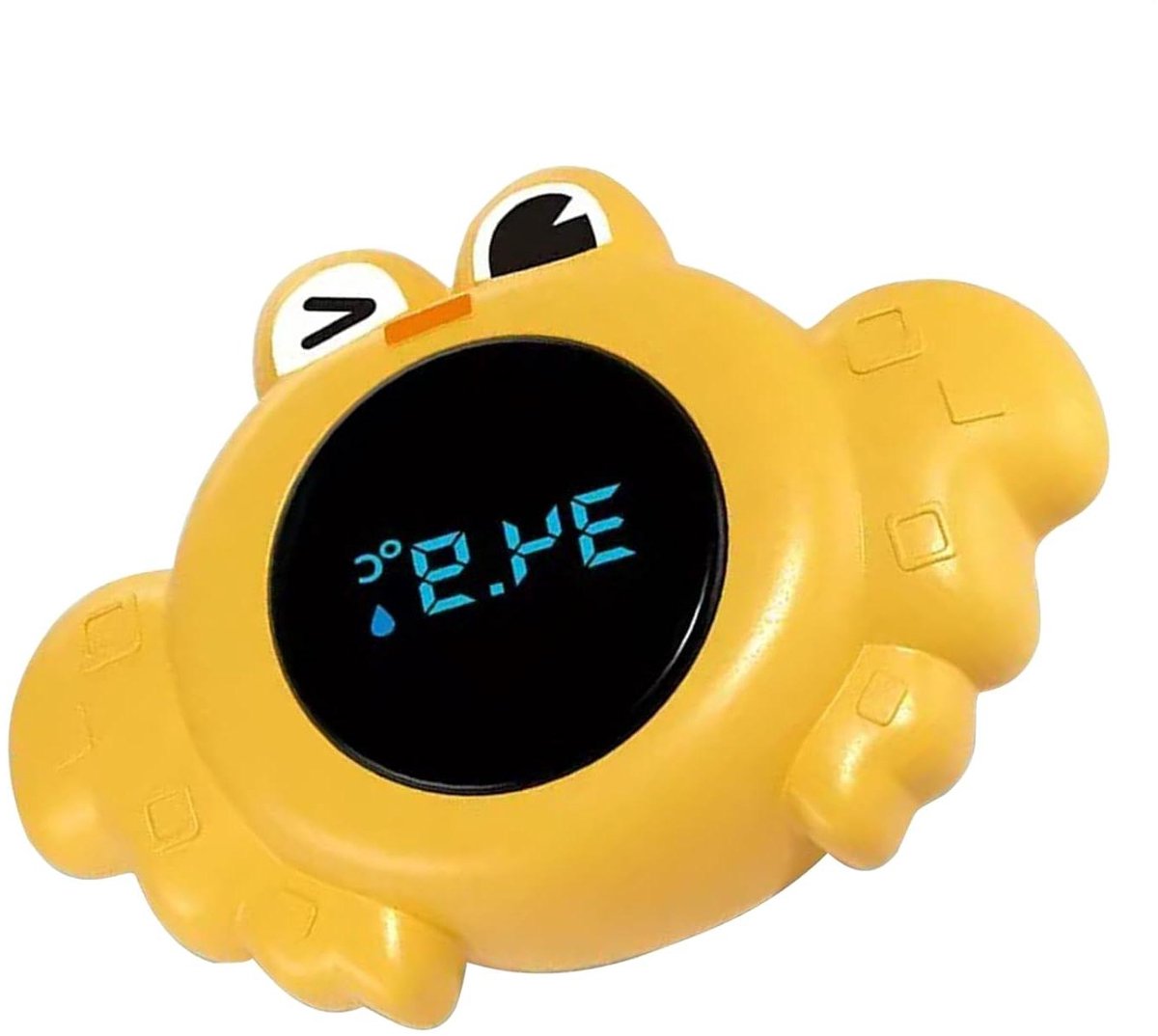 Badtemperatuurmeter Kinderen - Baby Thermometer Bad - Veilig Baden - Realtime Meting - 12 cm - Krab Geel