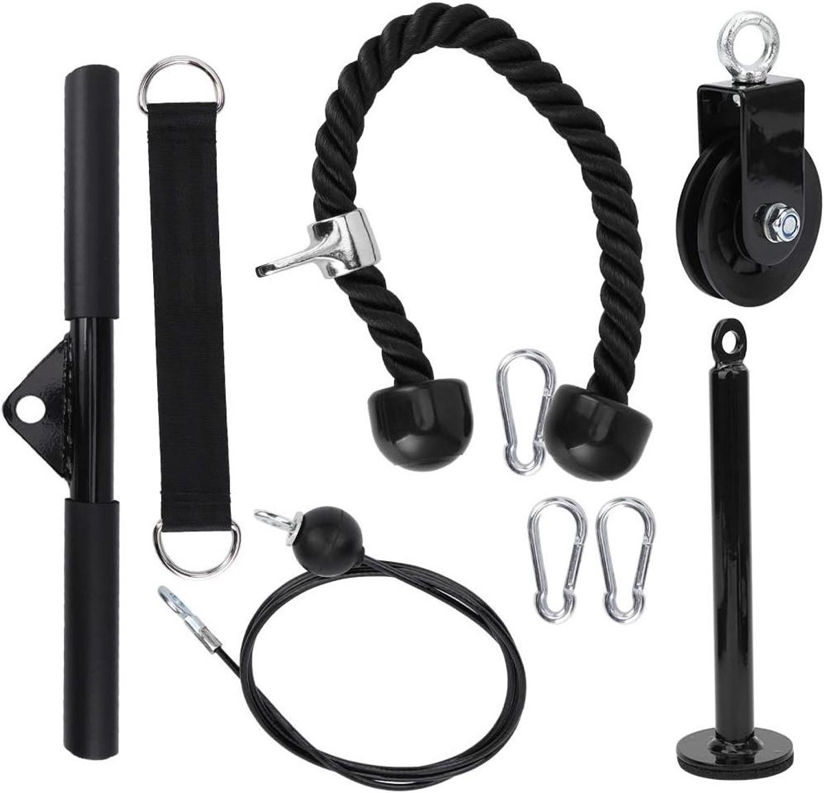Fitness Touw - Kracht Oefen Touw - Spier Training - Sterk Duurzaam Staal - 2 Meter - Zwart