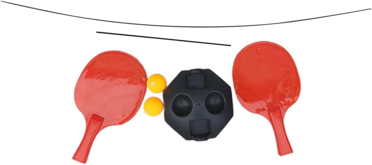 Tafeltennis Trainer - Oefenmateriaal Pingpong - Hand-Oog Coördinatie Trainen - Verstelbare Flexibele Steel - 80-100 cm - Zwart