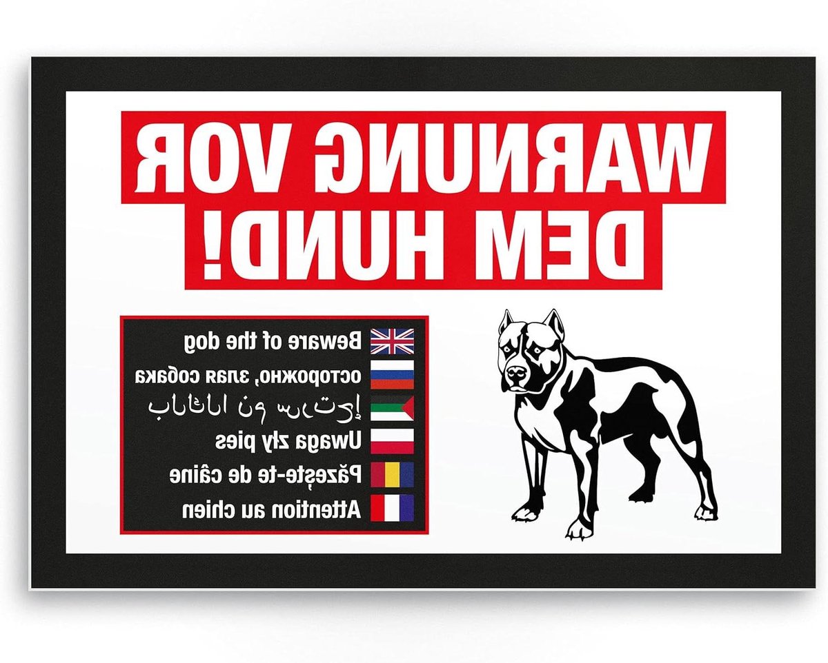Waarschuwing voor de hond bord meertalig waarschuwingsbord weerbestendig hondenbord tuinpoort opritpoort de voordeur deurbord afschrikking waarschuwingsbord inbraakbeveiliging