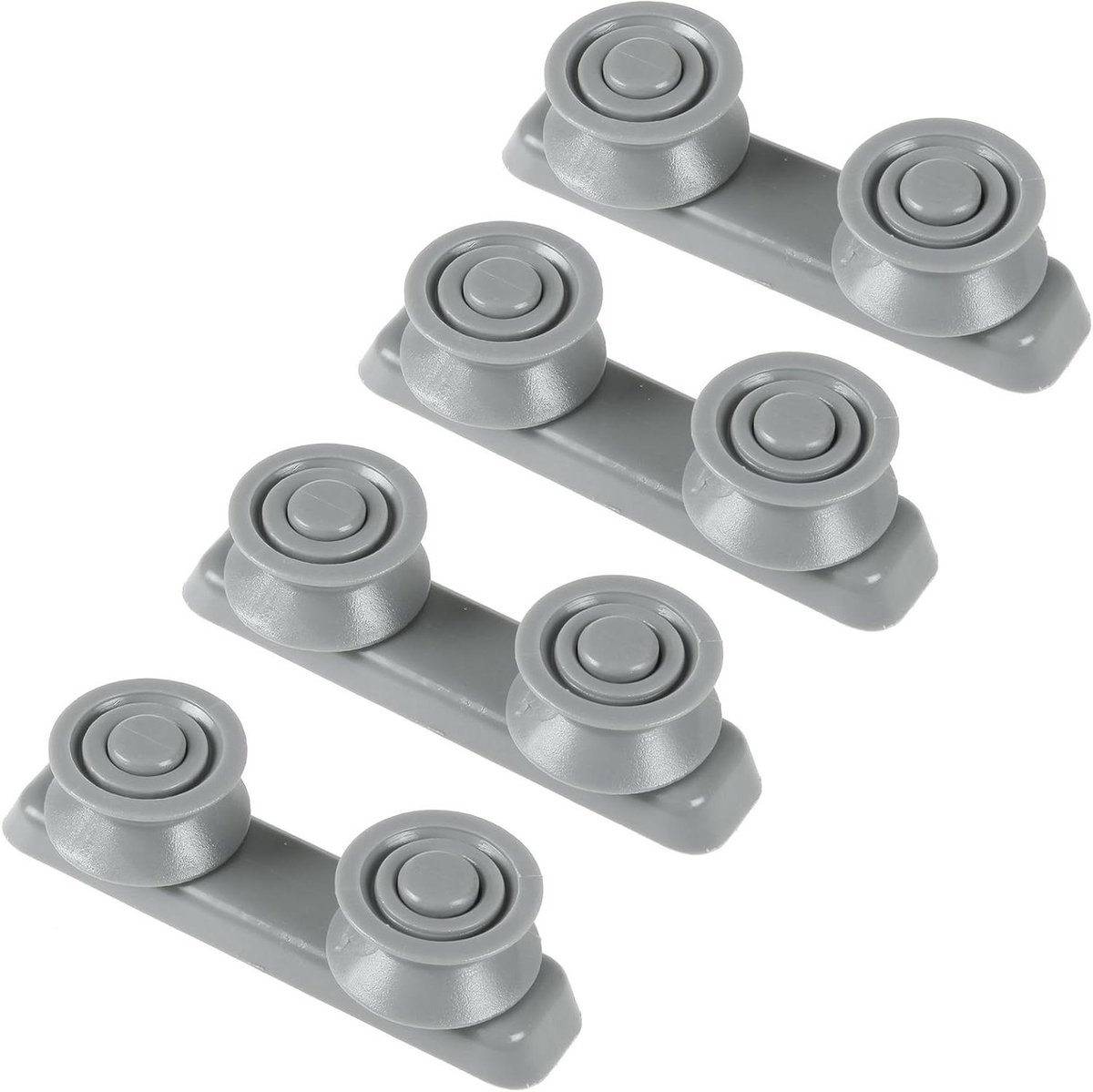 Mand Lade Runners - Wielen Beugels - Vaatwasser Reparatie - Premium Kwaliteit - 4 Sets - Grijs