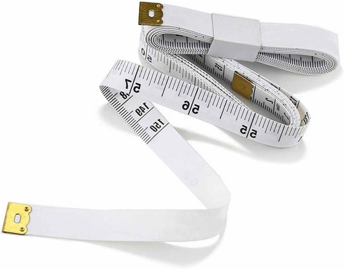 meetlint Zacht meetlint voor het lichaam, Naailichaam meetlint 150 cm/60 inch 13 mm breed wit