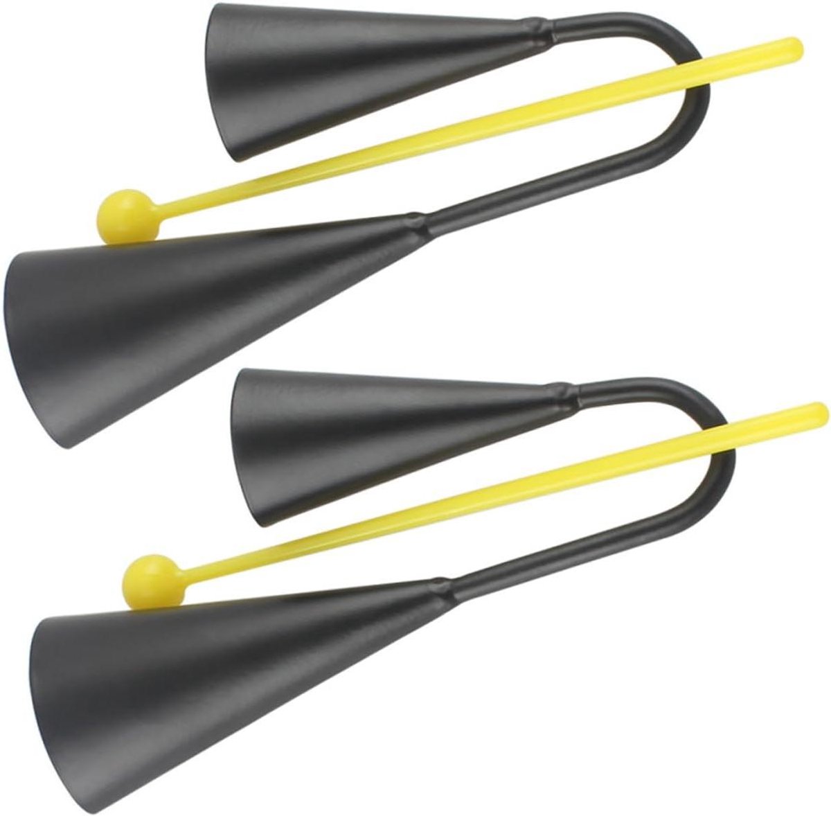 Koebel Percussie Instrument - Muziekbel Dubbel - Muzikale Spelletjes - Veilig Dubbel Oor - 18.5 cm - Zwart