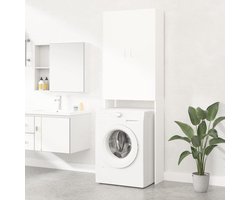 Gecheer Washing Machine Cabinet, Bathroom, Toilet, Dryer, Shelf Furniture, Washing Machine, Cabinet, Shelf, Bathroom Organizer, White, 64 x 25.5 x 190 cm