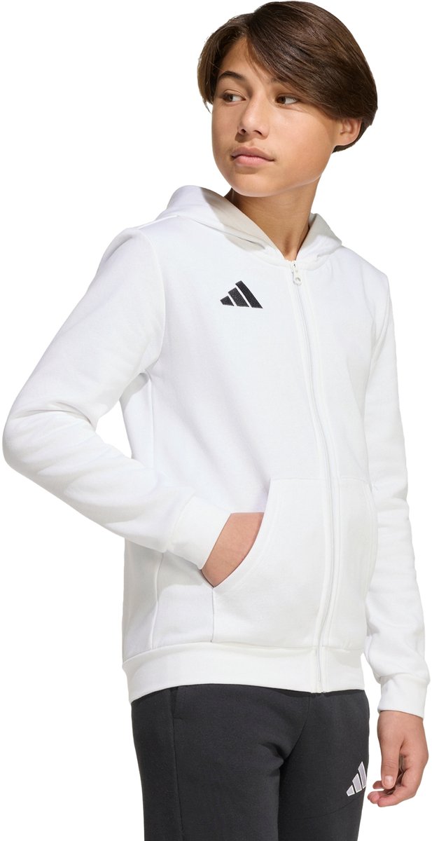 Adidas Performance Entrada26 Hoodie Met Lange Ritssluiting Kids - Kinderen - Wit