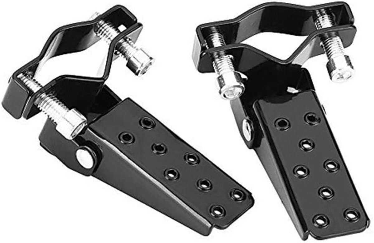 Motorfiets Voetsteunen - Vervangende Pedalen - Verbeter Rijervaring - Aluminiumlegering Frame - 1 Paar - Zwart