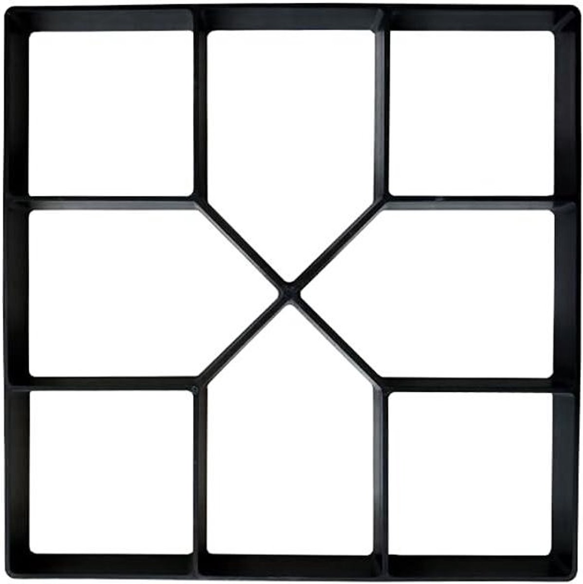 Bestratingsvorm Tuinpad - Beton Mal - Zelf Tuinpad Maken - Herbruikbaar Ontwerp - 30x30 cm - Zwart