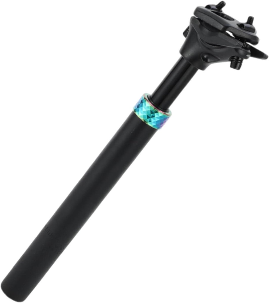 Fietszadelpen Schokdemper - Zadelbuis Suspension - Comfortabel Fietsen - Veer Absorbeert Schokken - 27.2x300mm - Zwart
