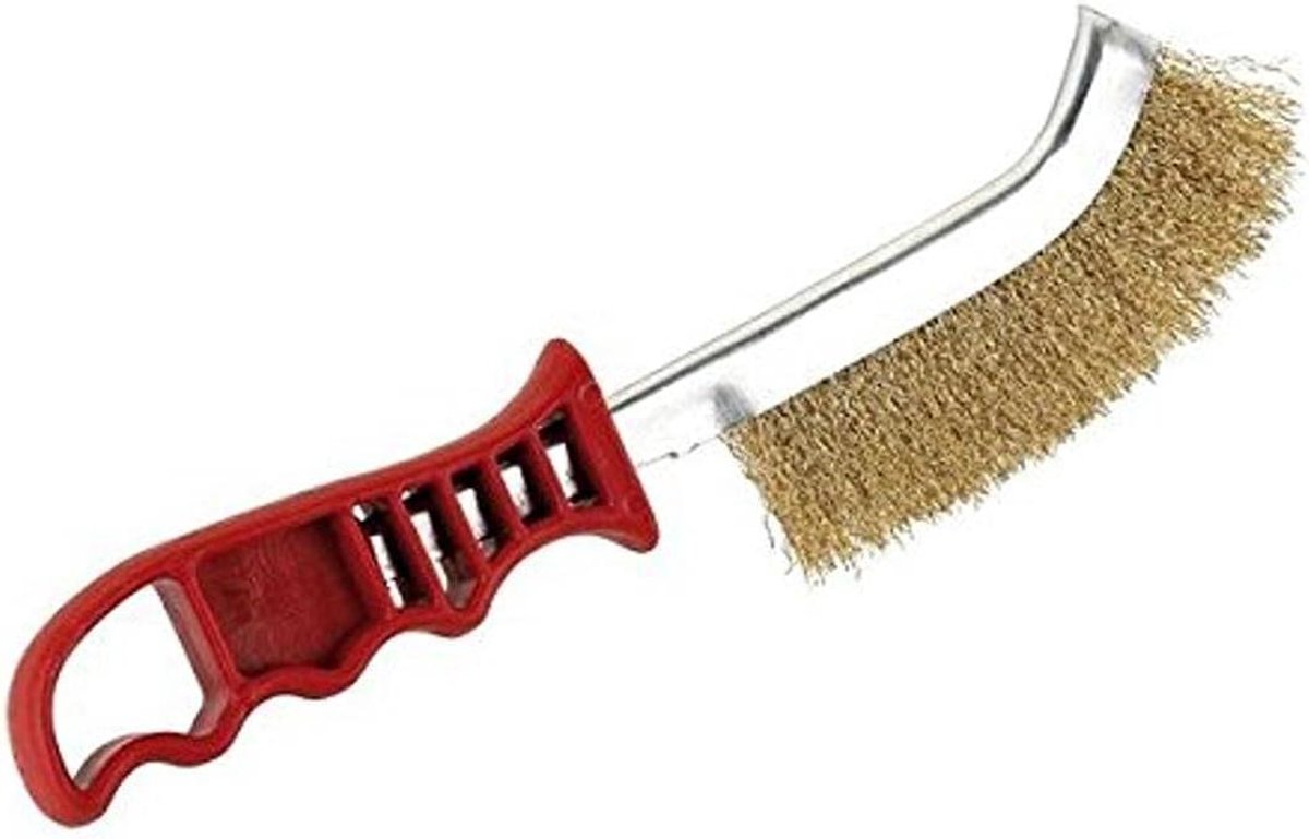 Handmatige Draadborstel - Borstel met handvat - Werkstuk voorbereiden - Kunststof handvat - 10 mm - Zwart