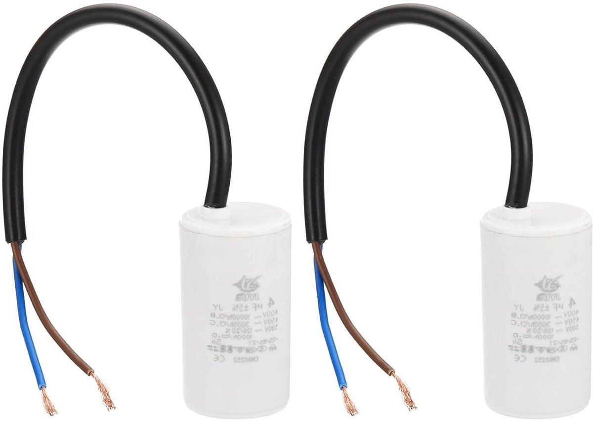 Startcondensator Motor - Motorcondensator Condensator - Motor Starten - Laag Verlies Sterk - 54 x 30 mm - Wit