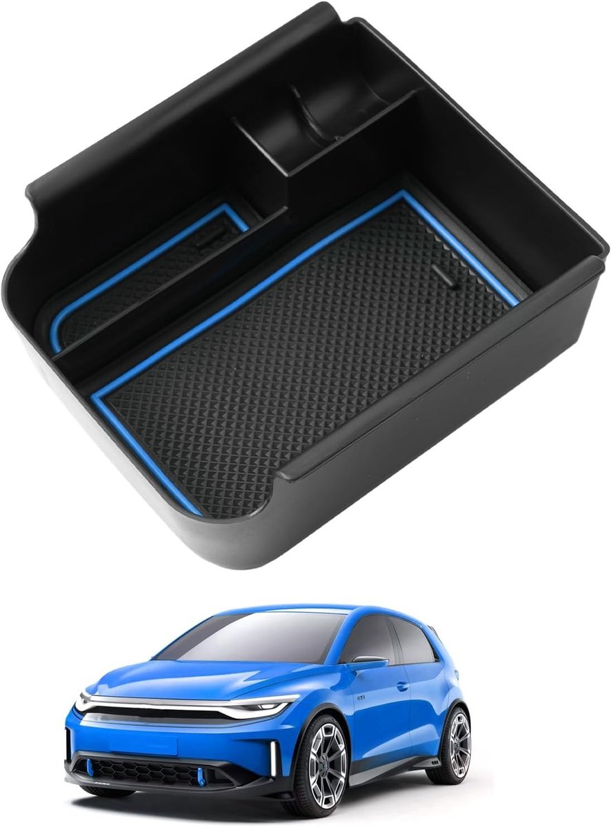 Opbergcompartiment voor middenconsole Golf 8 MK8 8.5 GTI GTD GTE 2020-2026, armsteun met antislip basis, multifunctionele opslagruimtes en praktische indeling